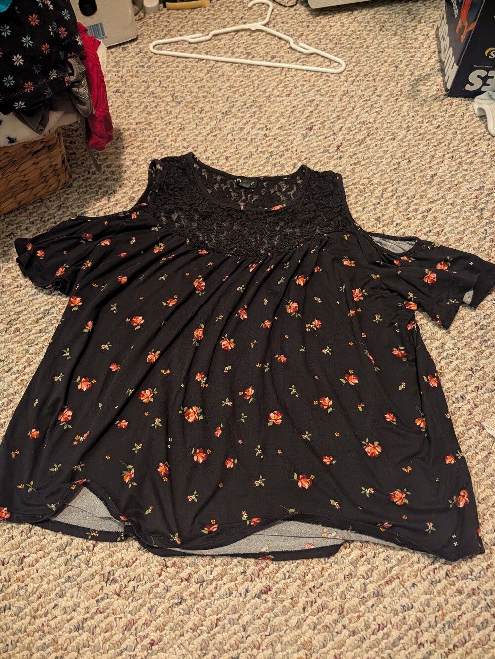 Joe Boxer Cold Shoulder Top 3x Flowers